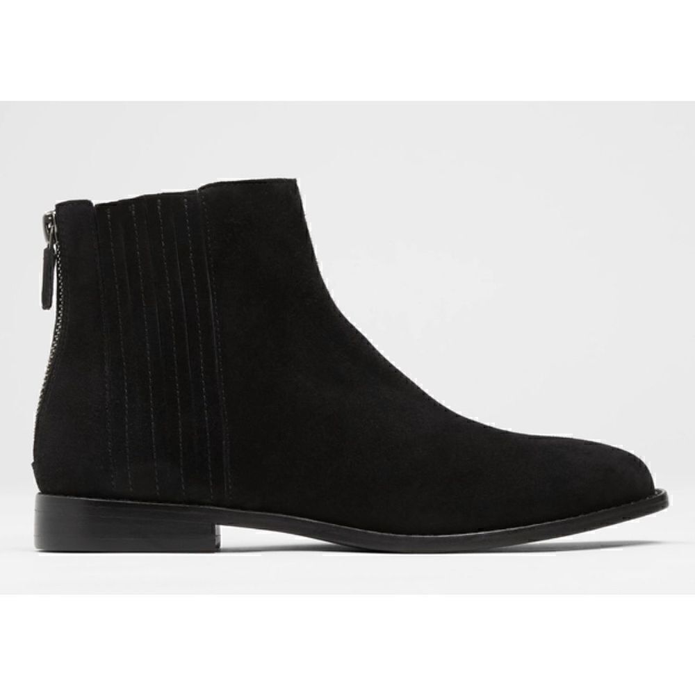 Eileenfisher Rich Suede Bootie In Black Nwob Size 6